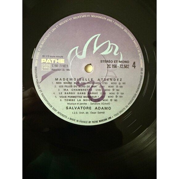 Salvatore Adamo 2 LP Mademoiselle Attendez 1982 Pathe Records Import France EX - Picture 11 of 11